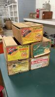 (5) SMALL JAPANESE ORANGE WOOD CRATES