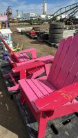 Adirondack chairs, and table