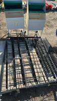 Pallet of steel shelving and two rolling organizers
