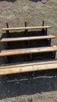 Set of treated wood and steel stairs