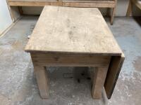 WOODEN TABLE W/ DETACHABLE TABLE TOP