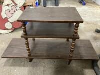 WOODEN ROLLING TABLE SHELF
