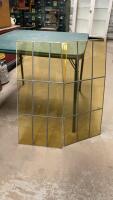 (2) STAINED GLASS WINDOW INSERTS - LIGHT YELLOW COLOR