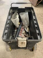 STANLEY PRO MOBILE TOOL BOX W/ LEVELS, WRENCHES, SCREWS, BOX CUTTERS, DRILL BITS