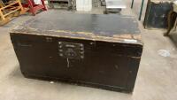 HANDMADE PRIMITIVE ANTIQUE WOOD TRUNK