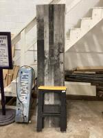 (2) FOLDING SAWHORSES & WOODEN BOARD