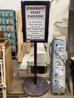 METAL STARDUST VALET PARKING SIGN