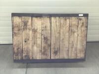 METAL PALLET W/ WOODEN BOARDS