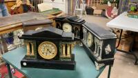 (4) ANTIQUE MANTEL CLOCKS - NO KEYS