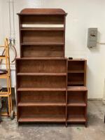 (1) WOODEN STAIR BOOKSHELF & (1) SMALL BOOKSHELF