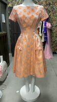 VINTAGE CORAL DRESS W/ FLORAL DESIGN