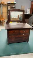 DRESSER TOP CADDY W/ MIRROR - PLYWOOD CONSTRUCTION