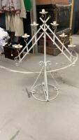 WHITE METAL TIERED CANDLE HOLDER