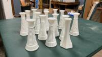 COLLECTION OF WHITE BUD VASES
