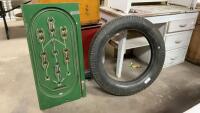 20&rdquo; RUBBER TIRE & MILLS NOVELTY INSERT FOR OLD STYLE PINBALL MACHINE