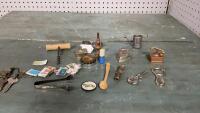 MINIATURE COLLECTION, ACME WHISTLE, CORKSCREW, SUGAR CUBE TONGS, KEYS