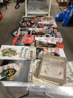 ASSORTMENT OF LIFE MAGAZINES, DIGITAL PRINTS, ANTIQUE NEWS, BADGES, FABERGE EGGS BOOK, MACLEANS BOOKS & MISCELLANEOUS