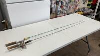 (2) ANTIQUE FISHING RODS - ONE W/ BRONSON VETERAN 1100 REEL AND A HIAWATHA ROD