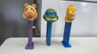 LARGE PEZ DISPENSERS - MISS PIGGY, HOMER SIMPSON, NINJA TURTLE (NO FEET)