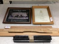 (2) PICTURE FRAMES W/ MISCELLANEOUS WOODEN PIECES