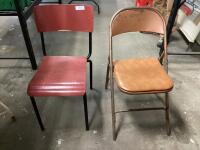 WOODEN CHAIR & FOLDABLE METAL CHAIR