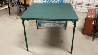 GREEN FOLDING CARD TABLE