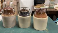 (3) PICKLE CROCKS - NO MARKINGS
