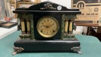 ANTIQUE MANTLE CLOCK - NO KEY OR PENDULUM