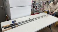 (3) FISHING RODS - ONE NEUTRON REEL