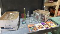 (2)BOXES - CANNING JARS, COOKBOOKS, GLASS JUG