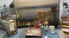 BOX OF ASSORTED DECOR ITEMS - DIGITAL PHOTO FRAME W/ REMOTE, METAL VASE, HEAD VASE, HOUR GLASS, CRYSTAL PAPER WEIGHT ETC