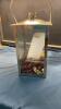 BOX OF ASSORTED DECOR ITEMS - DIGITAL PHOTO FRAME W/ REMOTE, METAL VASE, HEAD VASE, HOUR GLASS, CRYSTAL PAPER WEIGHT ETC - 6