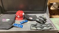 HELMET, LEG WEIGHTS, 3D GLASSES, BAGS