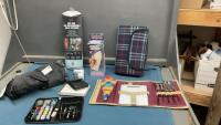 VARIETY OF NEW ITEMS - MEN&rsquo;S WALLET, PICNIC BLANKET & UTENSILS IN CADDY, , STEAM IRON & LINT SHAVER, DRY BAG,