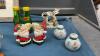 BOX W/ MISC DECOR - SMALL PICTURE, MARBLE BIRD & CACTI, ORNAMENTS, SALT & PEPPER SHAKERS - 2
