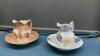 (2) SMALL CERAMIC WATER PITCHERS W/ BASINS