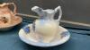 (2) SMALL CERAMIC WATER PITCHERS W/ BASINS - 2