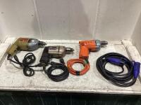 (3) BLACK & DECKER DRILLS ASSORTED AND MISCELLANEOUS CORD