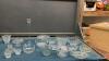 (2) BOXES W/ CLEAR GLASSWARE & CANDLE HOLDERS