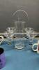 (2) BOXES W/ MUGS & COCKTAIL MIXER W/ GLASSES ON STAND - 2