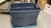 GOOD LIDDED TOTE W/ LIQUOR RELATED ITEMS - 6