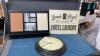 PLASTIC FRAME CLOCK, PICTURE FRAME W/ HOOKS/WHITEBOARD/CORKBOARD & LAUNDRY SIGN