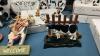 BOX W/ COW DECOR - (4) COLLECTOR PLATES, CREAMER, WIND CHIMES, STUFFIE, ETC - 4