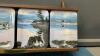 BOX OF &ldquo;DAWNS CALL&rdquo; COLLECTOR PLATES & SHELF W/ PLATE RAIL - 2