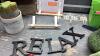 BOX W/BARNWOOD SHELF, BIRD FIGURINES, FRUIT, PLANT POTS, - 4