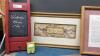 BOX W/ PITURES & SMALL CHALKBOARD W/ HOOKS - 4