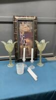 GIRAFFE PICTURE & CANDLE HOLDERS