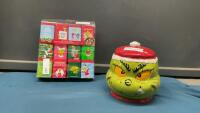 GRINCH COOKIE JAR & EMPTY TINS