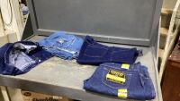 BOX WITH (4) PAIRS OF JEANS - ONE PAIR NEW W/TAG