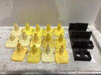 SHOP BOX OF 3D PRINTED PARTS OF (14) TOOL BASE HOLDERS & (8) BATTERY WALL MOUNT HOLDERS